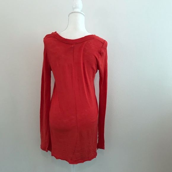 Free People We the Free Destructed Long Sleeve V-Neck Top Small - Picture 3 of 15